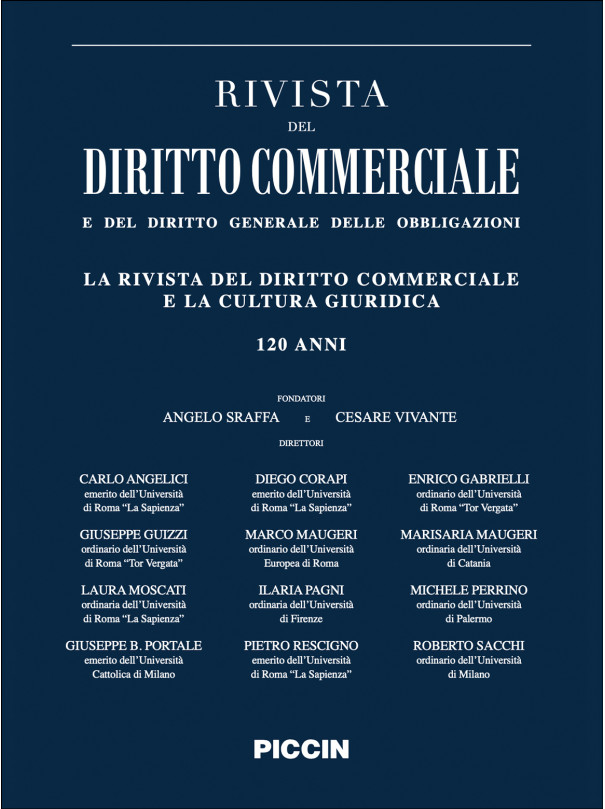 LA RIVISTA DEL DIRITTO COMMERCIALE E LA CULTURA GIURIDICA